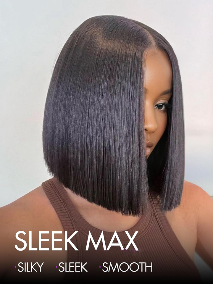 10 Inch Raw Hair Sleek Max 2x6 Kim K Glueless Short Bob Wig