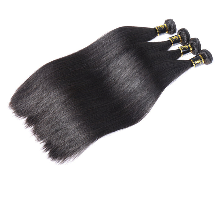 Straight Hair 3 Bundles With Closure Virgin Human Hair 4*4 Swiss Lace Brazilian Hair