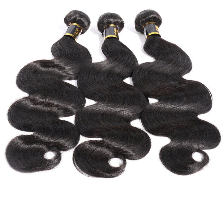 Human Hair Bundles With Closure 3 Bundles Body Wave Brazilian Hair With Swiss Lace Closure