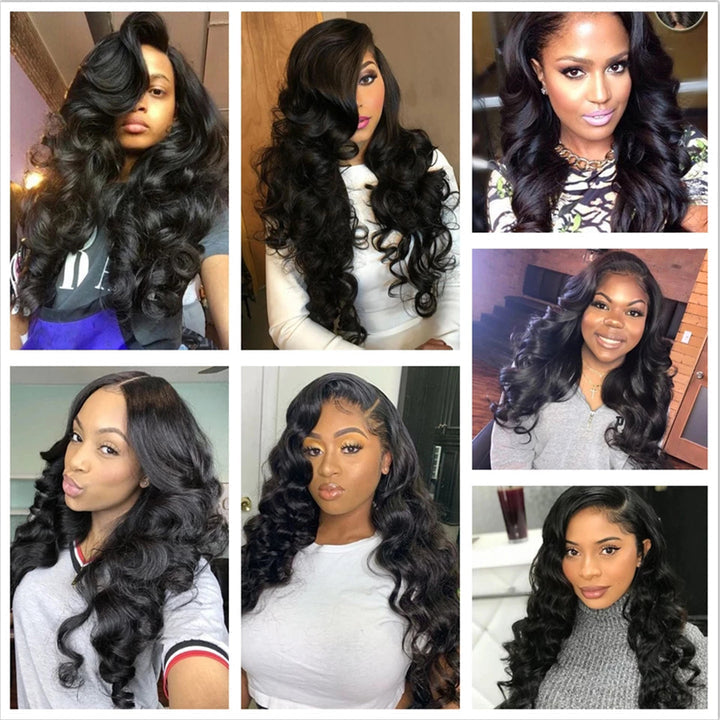 Brazilian 100% Unprocessed Human Hair Bundles Loose Wave Weave Sew In Hair Extensions Curly 1 Bundle