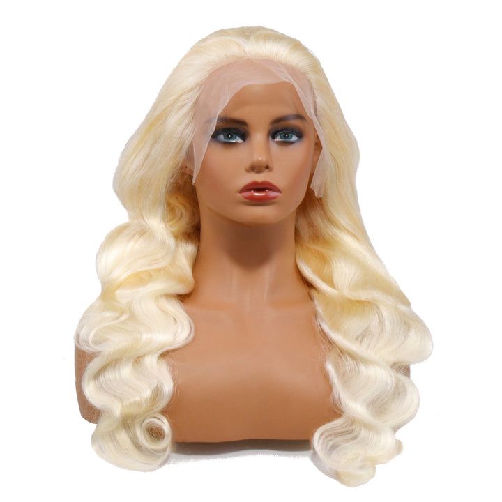 HD 613 Lace Front Wig Human Hair Body Wave Wigs for Women 13x4 Virgin Blonde Lace Frontal Human Hair Wig Pre Plucked with Baby Hair