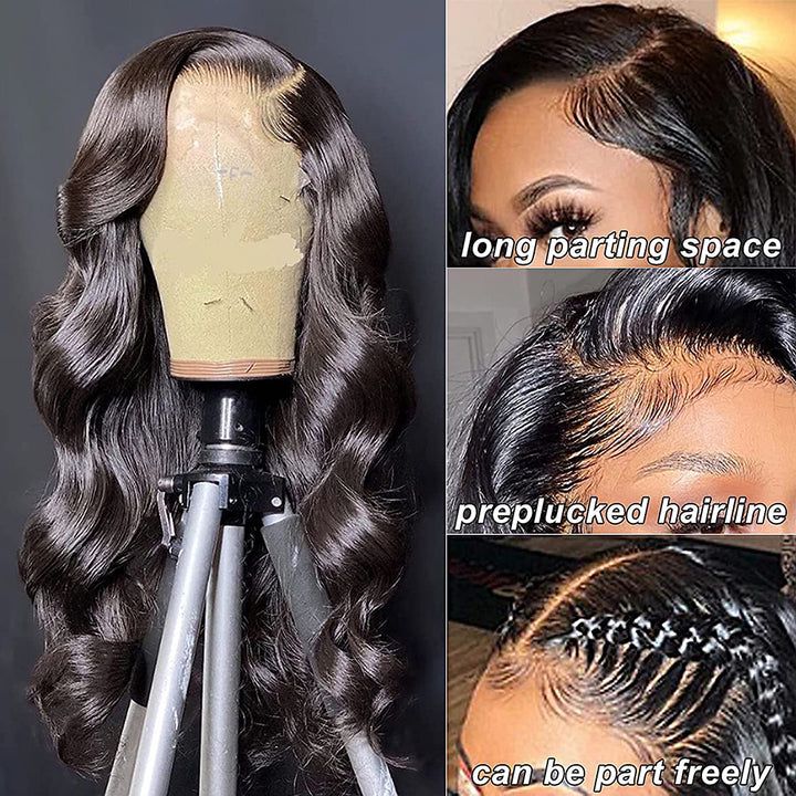 HD 13×4 Body Wave Lace Front Wigs 200% Density Human Hair Wigs Pre Plucked with Baby Hair Natural Hairline