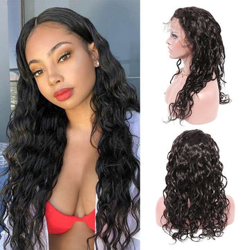 100% Human Hair Wigs for Black Women 13x4 Natural Water Wave Lace Front Wigs Human Hair with Baby Hair Pre Plucked 200% Density