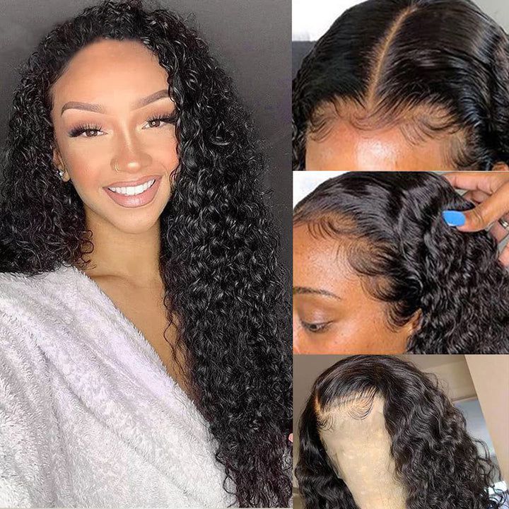 100% Unprocessed Virgin Hair Italian Curly Full Lace Wig Pre Plucked Wet and Wavy Human Hair Wig Glueless Italian Wave Lace Wigs