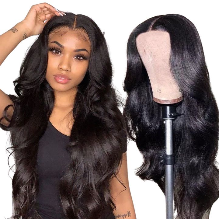 100% Human Hair Wigs Body Wave 4x4 Front Lace Wig