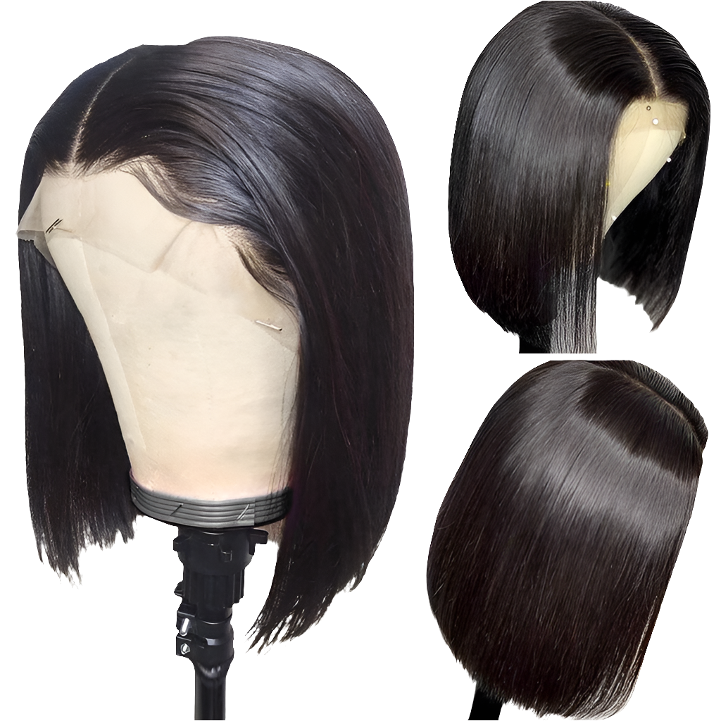 13x6 Front Lace Straight Bob Wig Full Thick Brazilian Virgin Hair Wig